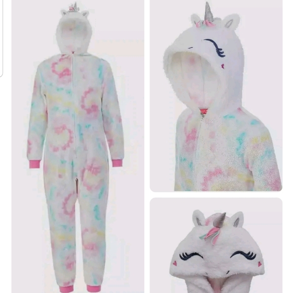 Saint Eve Unicorn Hooded Velvet Fleece Sleeper nwt - Picture 1 of 3